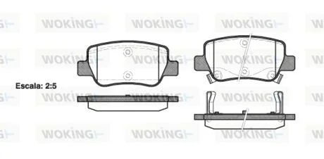 Колодки тормозные диск. задн. (пр-во Remsa) Toyota Avensis 08>18 WOKING P15033.02