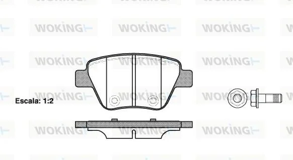 Колодки тормозные диск. задн. (пр-во Remsa) Audi A1 2.0 10-,Audi A1 sportback 2.0 11- WOKING P15203.00 (фото 1)