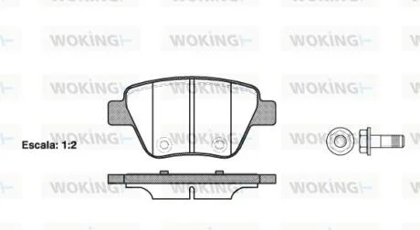 Гальмівні колодки зад. Caddy/Jetta 10-/Golf 09-13 WOKING P15203.00