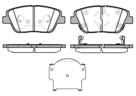Колодки тормозные диск. перед. (Remsa) Hyundai Nf v 2.0 05-10,Kia Optima 1.7 10- WOKING P15233.02