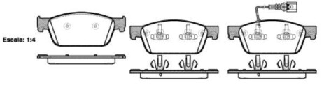 Колодки гальмівний диск. перед. (Remsa) VW T5 T6 WOKING P15403.01