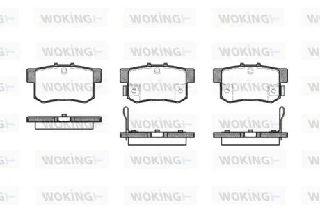 Гальмівні колодки зад. Civic 98-/Accord/SUZUKI KIZASHI /SX4 98- (Akebono) (47,8x88,9x15,4) WOKING P2253.22
