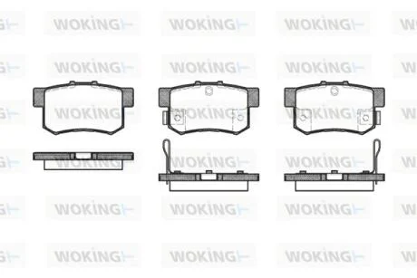 Гальмівні колодки зад. Civic 98-/Accord 90-03 (Akebono) (47,8x88,9x14) WOKING P2253.32