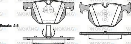 Гальмівні колодки зад. X F16/X F15/X E71/X E70 06-19 WOKING P2813.61