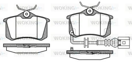 Гальмівні колодки зад. Caddy III/IV/Passat/Audi A4/A6 (Lucas) WOKING P3633.41