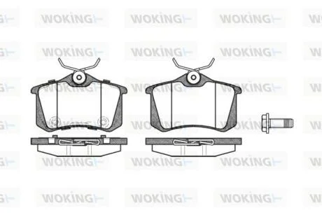 Гальмівні колодки зад. Caddy III/IV/Passat/Audi A4/A6 (Lucas) (15mm) WOKING P3633.74