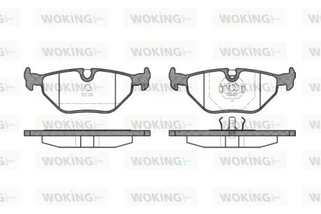 Тормозные колодки зад. BMW 3(E36, E46)/5(E34)/7(E32) 86-06 (ATE) (123x43,6x16,7) WOKING P3653.00