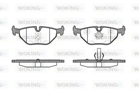 Колодки тормозные диск. задн. (пр-во Remsa) Bmw 3 2.0 00-07,Bmw 3 2.2 00-07,Bmw 3 2.5 00-07 WOKING P3653.40