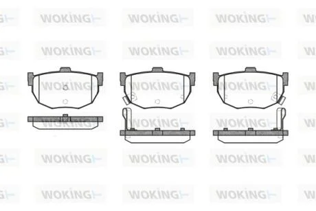 Гальмівні колодки зад. HYUNDAI LANTRA I (J-1) 1.5/ NISSAN MAXIMA 1.6-3.0 88-09 WOKING P3943.12
