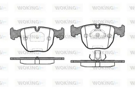 Гальмівні колодки пер. BMW 5(E39)/7(E38) 96-04 (Teves) WOKING P4963.00