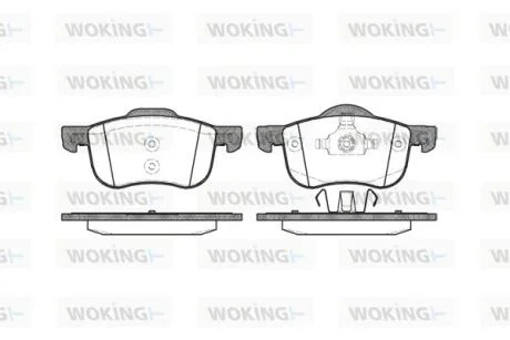 Гальмівні колодки пер. Volvo S60/S80/V70/XC70 95-10 (ATE) WOKING P6133.00