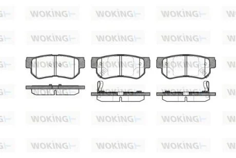 Гальмівні колодки зад. SANTA FE/SONATA/TUCSON/MAGENTIS/SPORTAGE WOKING P6463.02