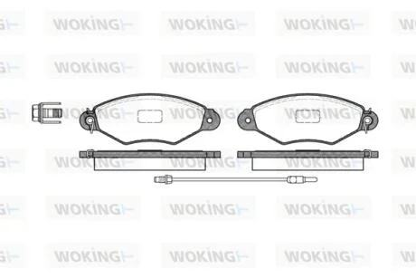 Гальмівні колодки пер. Kangoo 1.2-1.6 97- (Bosch) (з датчиком) WOKING P7433.01