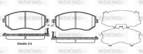 Гальмівні колодки пер. Subaru Impreza 02-/Forester 02- (akebono) WOKING P8513.04