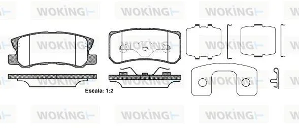 Гальмівні колодки зад. CITROËN C4/DODGE AVENGER/CALIBER/JEEP COMPASS 1.6-2.4 06- WOKING P9033.22 (фото 1)