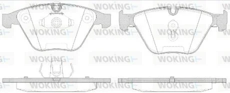 Гальмівні колодки пер. BMW 5(E60)/7(E65) 02-10 (ATE) (155,1x68,5x20,3) WOKING P9573.50