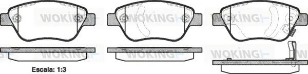 Колодки гальмівний диск. перед. (пр-во Remsa) Fiat Doblo I 1,3Mjet 1,9JTD 05>10 / Opel Corsa D 08> WOKING P9583.31 (фото 1)