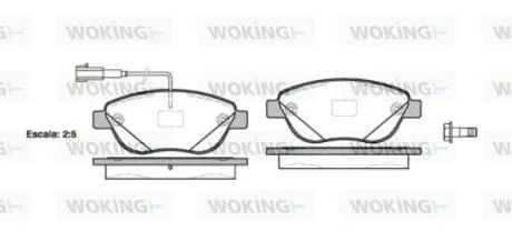 Колодки тормозные диск. перед. (пр-во Remsa) Fiat Doblo Combo 10> WOKING P9593.12