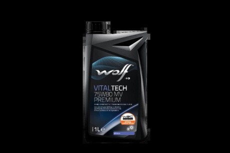 Трансмиссионное масло Vitaltech MV Premium GL-4+ 75W-80 полусинтетическое 1 л Wolf 1048400