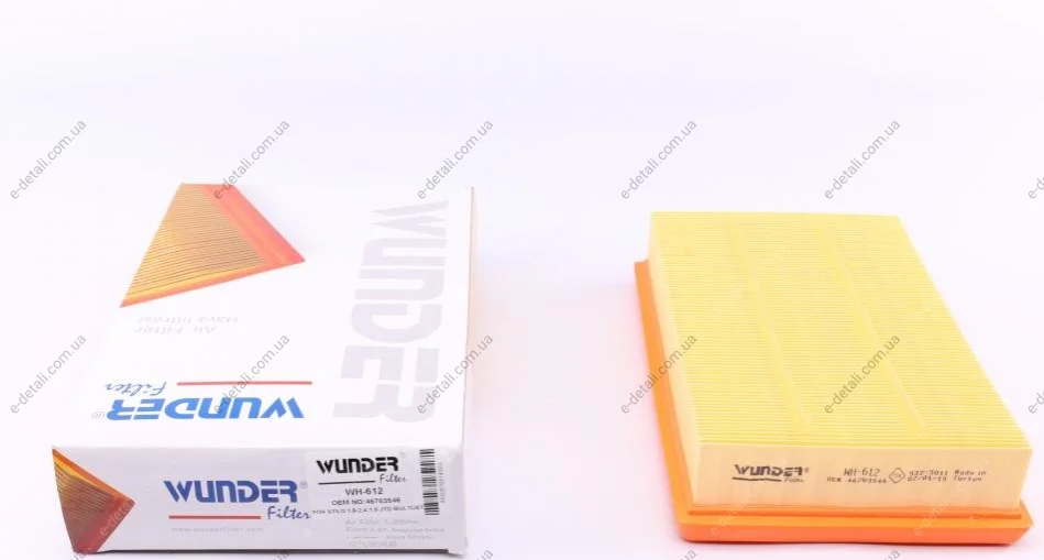 Фільтр повітряний Fiat Stilo 1.9 JTD 01-08 WUNDER FILTER WH 612 (фото 1)