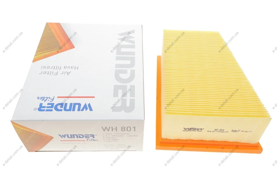 Фильтр воздушный Renault Megane 1.4i/Trafic 2.0i WUNDER FILTER WH 801 (фото 1)
