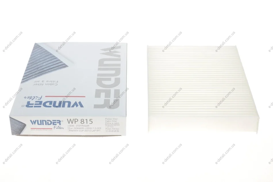 Фильтр салона Dacia Dokker/Lodgy/Renault Zoe 10- WUNDER FILTER WP 815 (фото 1)