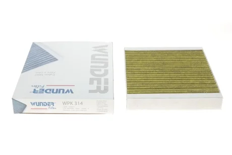 Фильтр салона Chevrolet Aveo (T300) 11-/ Opel Astra J 09- (угольный) WUNDER FILTER WPK 314
