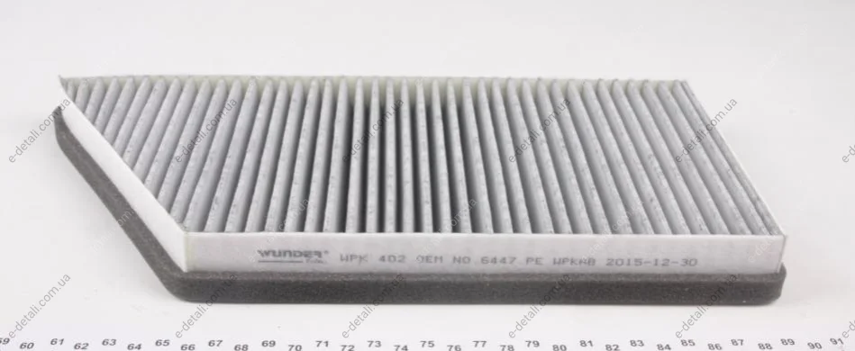 Фільтр салону Peugeot 206 -07 (вугільний) WUNDER FILTER WPK 402 (фото 1)