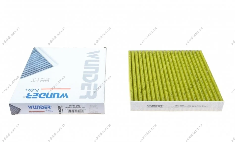 Фільтр салону Honda HR-V 15-/ Jazz 08- (вугільний) WUNDER FILTER WPK 993 (фото 1)