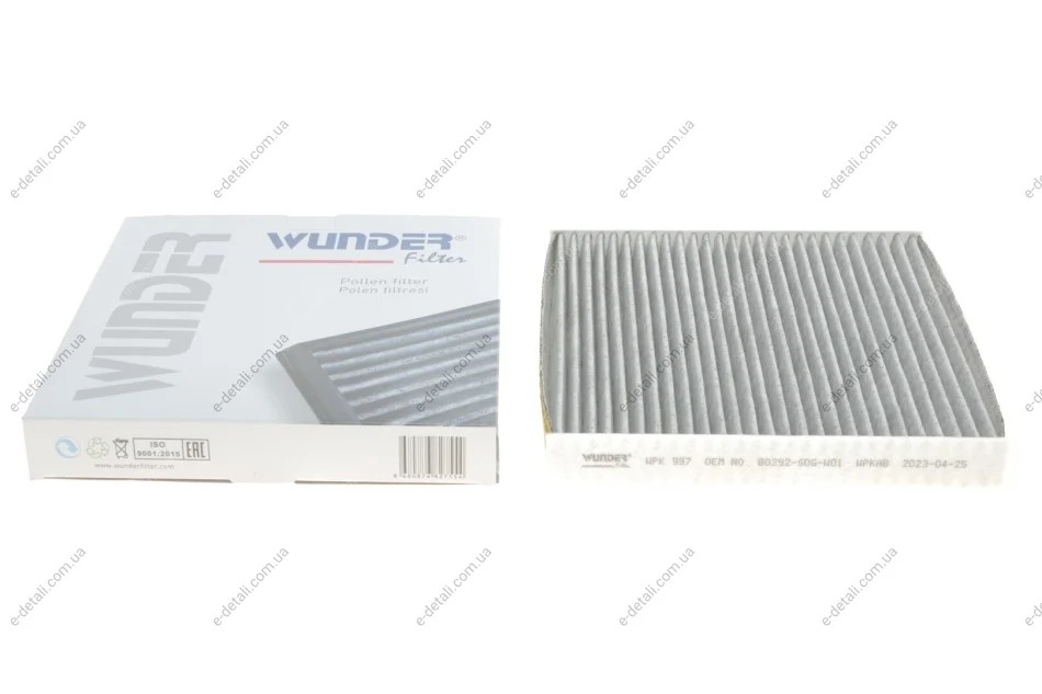 Фильтр салона Honda CR-V/Civic 07- (угольный) WUNDER FILTER WPK 997 (фото 1)