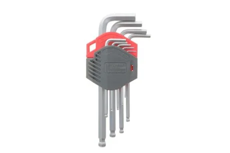 Набір ключів Г-подібних HEX з кулькою, SW1,5-10 mm, 9 шт., RED STRIPE {арт. 575241 100} WURTH 575241100