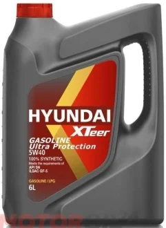 Олива моторна 5W-40 Xteer HYUNDAI бенз, Gasoline Ultra Protection SN, 6л, синт XTeer 1061126