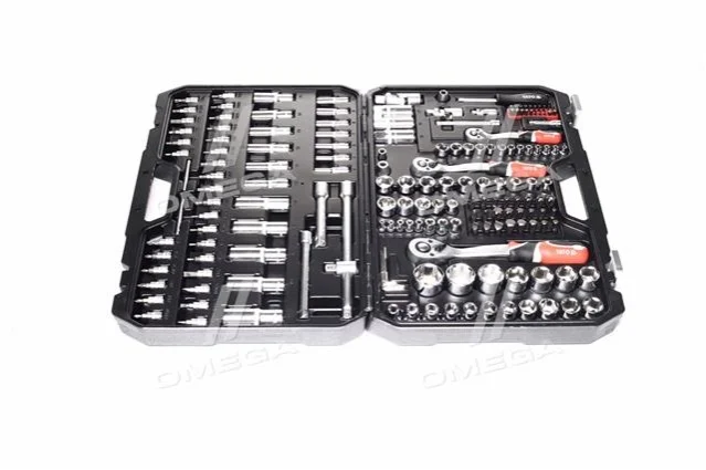 Набор головок квадрат 1/2", 3/8", 1/4" с инст-ми, отверточные насадки. 173 шт YATO YT-38931 (фото 1)