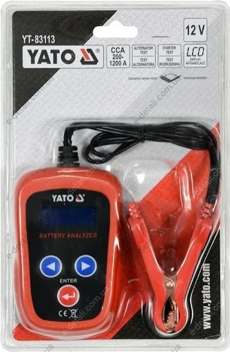 Цифровий акумуляторний тестер YATO YT-83113 (фото 1)