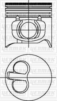 Поршень з кільцями і пальцем (розмір отв. 95.00/+0.60) CITROEN Jumper 2,8D -02, FIAT Dicato 2.8D (Sofim 8140.63 22 EURO 2 / SOFIM EURO 2) YENMAK 31-03693-060