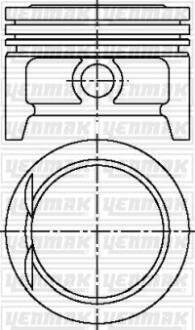 Поршень с кольцами і пальцем (размер отв. 78.10/+0.50) OPEL Astra F/G, Corsa, 1,4 (X 1,4 XE, NC,NE,NZ) YENMAK 31-03808-050 (фото 1)