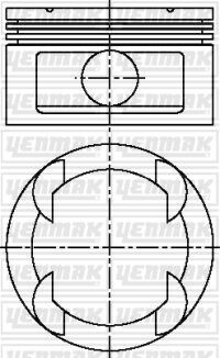 Поршень с кольцами і пальцем (размер отв. 86,00/STD) OPEL Omega B 3.0 (6цл.) (X 30 XE) YENMAK 31-03812-000