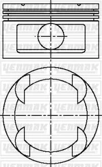 Поршень с кольцами і пальцем (размер отв. 86,00/STD) OPEL Omega B 3.0 (6цл.) (X 30 XE) YENMAK 31-03812-000