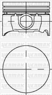 Поршень с кольцами і пальцем (размер отв. 81.1 / +0.5) (ZH 1.8 ZETEC 103/113 PS) (Бензин, 4ц) YENMAK 31-04032-050