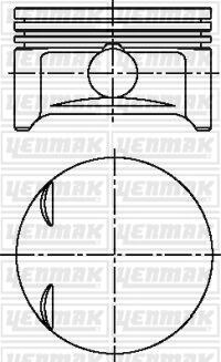 Поршень с кольцами і пальцем OPEL Astra G 1.2 (размер отв. 72.5 / STD) (X 1.2 XE) YENMAK 31-04213-000