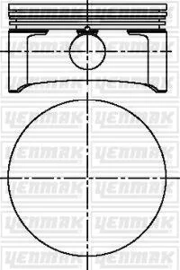 Поршень с кольцами і пальцем (размер отв. 81 / +0.5) Opel Astra G 1.8 (4цл.) (X 1.8 XE1, Z 1.8 XE, Z 1.8 XEL) YENMAK 31-04219-050