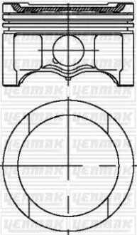 Поршень с кольцами і пальцем (размер отв. 81.01/STD) Caddy 1.6 Golf V/VI 1.6 (4ц.) (BFQ) бензин YENMAK 31-04316-000