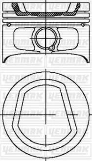 Поршень с кольцами і пальцем VW Polo 1.6 (размер отв. 77.01 / +0.5) (AEE-ALM) YENMAK 31-04321-050