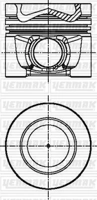 Поршень с кольцами і пальцем (размер отв. 81.51/+0.50) VW T-V/VI, Amarok, Golf V/VI/Plus, 2.0TDI 05-, AUDI, SKODA, (CBBB) YENMAK 31-04341-050 (фото 1)