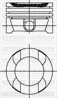 Поршень с кольцами і пальцем (размер отв. 84 / STD) (N20B20 A-B) бензин YENMAK 31-04597-000 (фото 1)