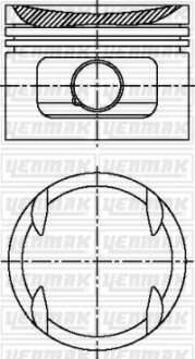 Поршень с кольцами і пальцем (размер отв. 84 / STD) BMW 325 24V - 92 (M 50 B 25 M) YENMAK 31-04601-000