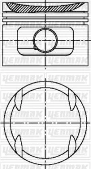 Поршень с кольцами і пальцем (размер отв. 84 / STD) BMW 325 24V - 92 (M 50 B 25 M) YENMAK 31-04601-000