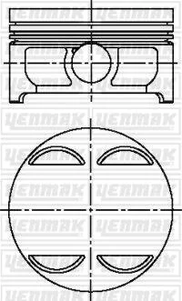 Поршень з кільцями і пальцем (размІр отв. 92 / STD) BMW E39 540i, X5 E53 4.4 i (8ц) (M 62 B 44 LEV) YENMAK 31-04611-000 (фото 1)