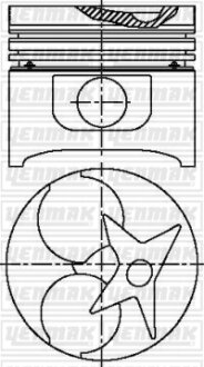 Поршень с кольцами і пальцем (размер отв. 87.50/+0.50) W124/W201/W202/W463200-300D (OM 601 OM 602 OM 603) YENMAK 31-04921-050