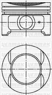 Поршень з кільцями і пальцем (размер отв. 83 / STD) CITROEN Xsantia/Xsara 1.8i, PEUGEOT 306/406 1,8і (XU7 JP 4, LFY) YENMAK 31-04924-000 (фото 1)